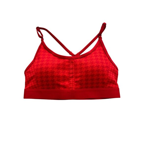 New Nike Size S  Dri-Fit Red Houndstooth Sports Bra Womens Preppy Activewear - Picture 1 of 8